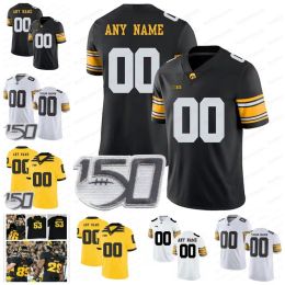 Aangepaste Iowa Hawkeyes voetbalshirt 12 Cade McNamara Cooper DeJean Spencer Petras Jack Campbell Sam LaPorta Riley Moss Seth Benson George K