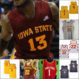 Maillot de basket-ball personnalisé Iowa State Cyclones NCAA College 1 Izaiah Brockington 11 Tyrese Hunter 22 Gabe Kalscheur 14 Jeff Hornacek 3 Tre Jackson