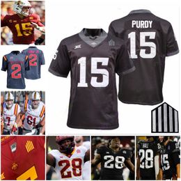 Aangepaste Iowa State Cyclones jersey Football College 15 Brock Purdy 88 Charlie Kolar 1 Tarique Milton 28 Breece Hall 9 Will McDonald IV Heren Dames Jeugd Jersey