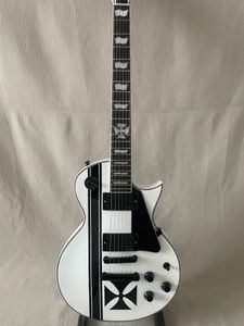 Custom Iron Cross SW Guitare électrique classique blanche