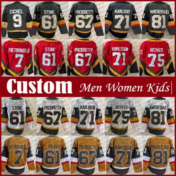 CUSTOM Jack Eichel Mark Stone Hockey Jersey personnalisé hommes femmes enfant William Karlsson Jonathan Marchessault rapide Alex Pietrangelo Shea Theodore