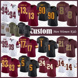 Maillot de football personnalisé Jahan Dotson Terry Mclaurin Jonathan Allen Chase jeune Sam Howell Daron Payne Montez Sweat Emmanuel Forbes Brian