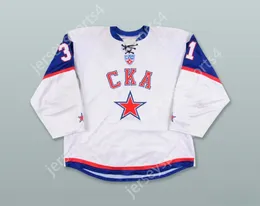 Aangepaste Jakub Stepanek 31 Ska St.Petersburg White Hockey Jersey top gestikt S-M-L-XL-XXL-3XL-4XL-5XL-6XL