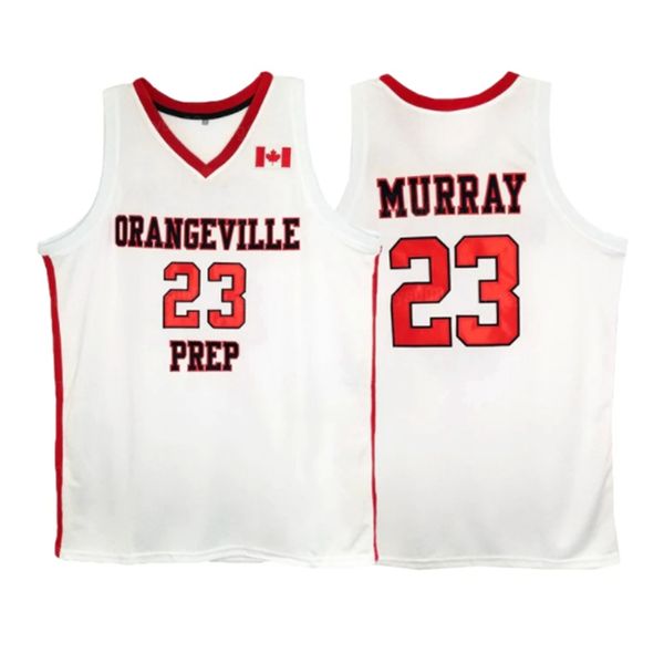 Maillot personnalisé Jamal Murray #23 Orangeville High School blanc cousu avec n'importe quel nom et numéro, taille S-4XL 5XL 6XL