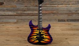 Custom Japan George Lynch Signature Rare Tiger Stripe Sunburst Electric Guitar Ebony Beny Board Dot InLayBlack Flyod Rose Tremol9500678