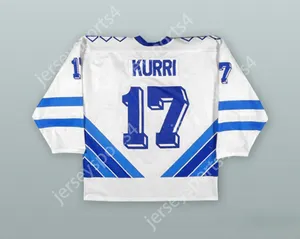 Custom Jari Kurri 17 Finland Team National Hockey Hockey Jersey Canada Cup Top cousé S-M-L-XL-XXL-3XL-4XL-5XL-6XL