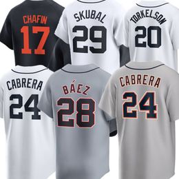 Custom Javier Baez 24 Miguel Cabrera Baseball Jersey Spencer Torkelson Riley Greene Tarik Skubal Parker Meadows Holton Andrew Chafin Akil Baddo