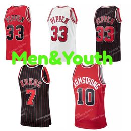 Maillot personnalisé Toni 33 Scottie Kukoc Pippen B.J. Armstrong Dennis 91 Rodman Luc Longley Derrick Rose 1 Rouge Blanc RetroClassics Hommes Enfants Jeunesse Basketball Jersey