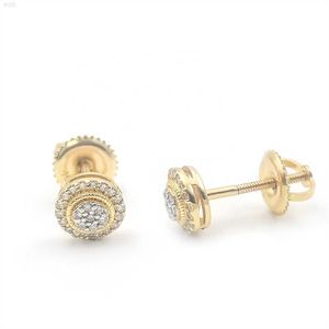 Aangepaste sieraden 10k 14k 18k Real Gold Stud Earring Diamond Screw Back Hiphop Sieraden Oorbellen voor mannen