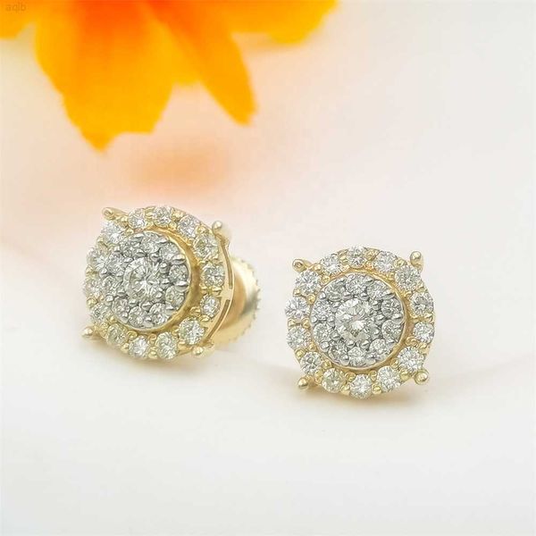 Bijoux personnalisés 10k 14k 18k véritable boucle d'oreille en or massif diamant moissanite boucle d'oreille bijoux pour hommes femmes