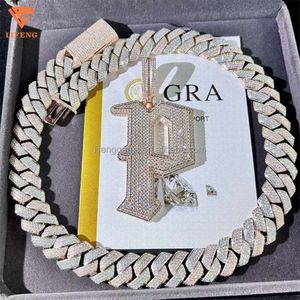 Aangepaste sieraden Hip Hop Fashion Cubaanse ketting Wit goud ijs uit Moissanite Diamond Chain