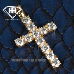 Bijoux personnalisé Charme de crucifix féminin pour femmes pour hommes 925 Silver 5.61CTW PENSANT CROSS-CROSSANITE ICED CCASSÉ POUR COLLER