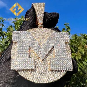 Aangepaste sieraden Sterling Silver 925 Hip Hop Jewelry VVS Diamond Iced Out Letter Pendant