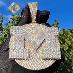 Bijoux personnalisés en argent sterling 925 Hip Hop Bijoux Vvs Moissanite Diamant Glacé Lettre Pendentif Kaksg