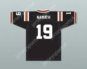 Custom Joe Namath 19 Beaver Falls High School Tigers Black Football Jersey 4 Top cousé S-6XL