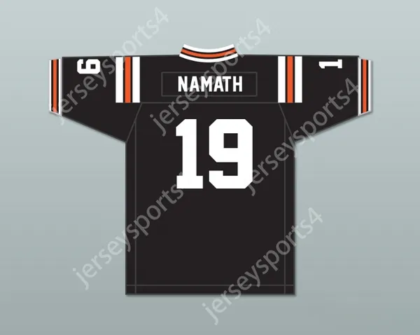 Custom Joe Namath 19 Beaver Falls High School Tigers Black Football Jersey 4 Top cousé S-6XL