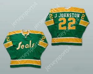 Custom Joey Johnston 22 California Golden Seals Hockey Jersey Top cousé S-M-L-XL-XXL-3XL-4XL-5XL-6XL