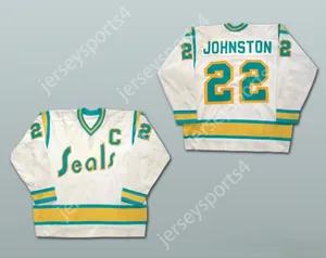 Custom Joey Johnston California Golden Seals Hockey Jersey Top cousé S-M-L-XL-XXL-3XL-4XL-5XL-6XL