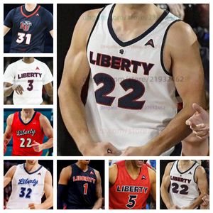 Personnalisé Joseph Venzant Liberty Flames Zander Yates Maillot de basket-ball NCAA Maillot cousu N'importe quel numéro de nom Hommes Femmes Jeunes Brodé Shiloh Robinson