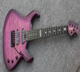 Aangepaste JPX 24 Frets Music Man Ernie Ball JohnPetrucci Purple Flame Maple Top elektrische gitaar Locking Tremolo Bridge zwarte hardware2559969