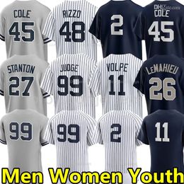 Maillots de baseball personnalisés Juan Soto Yankee Anthony Rizzo Aaron Juge Gerrit Cole Derek Jeter Giancarlo Stanton Harrison Bader Gleyber Torres LeMahieu Trevino Jersey