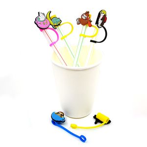 Accessoires de dessus de paille en silicone souple kawaii personnalisés, breloques de couverture, bouchon anti-éclaboussures réutilisable, fournitures décoratives de fête en paille de 8mm