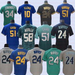 Custom Ken Griffey Jr. Jersey Julio Rodriguez Baseball Cal Raleigh Suzuki Ichiro Luis Castillo Mitch Haniger Seby Zavala Seattles George Kirby J.P. Crawford