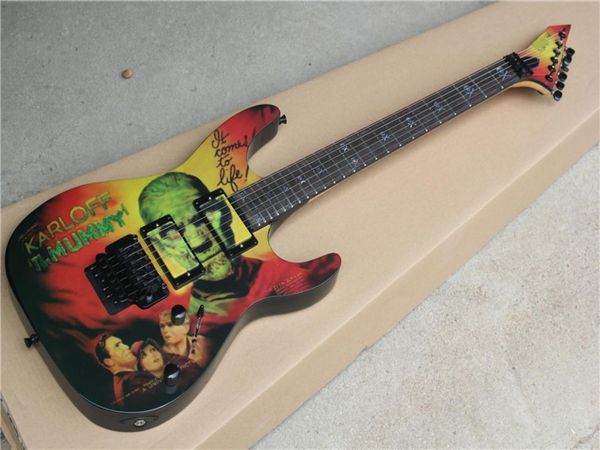 Custom Kirk Hammett LTD KH3 Karloff Mummy Guitare électrique Ampli peint sur mesure aérographe par Eye Kandi EMG Pickups Floyd Rose Trem1627043