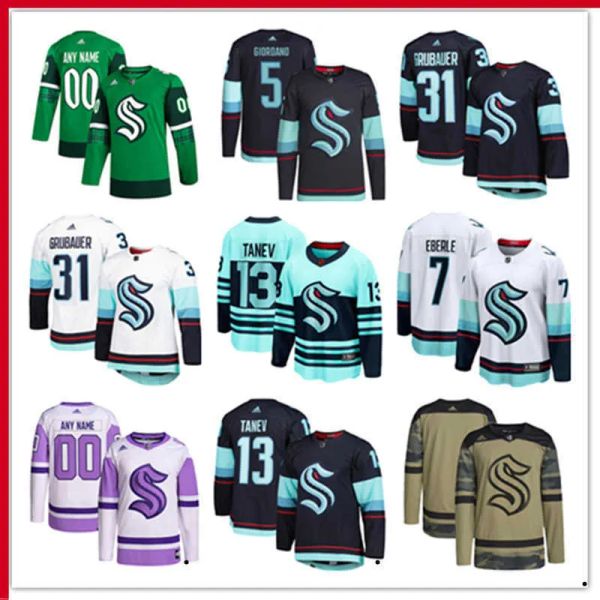 Maillots de hockey Kraken personnalisés 44 Jaycob Megna 4 Justin Schultz 30 Martin Jones 52 Tye Kartye 57 Jagger Firkus 8 Cale Fleury 38 Jesper Froden''nhL''jersey