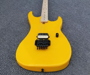 Kram Edward Van Halen 5150 Guitare électrique jaune Floyd Rose Tremolo Bridge Single Pickup Maple Necboard Black H2311624