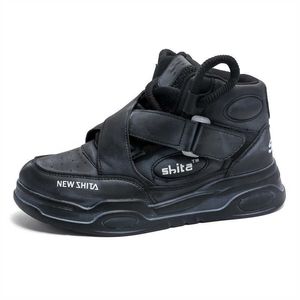 Personalizado Última marca HBP Hombres sin marca Zapatos de skate planos Tobillo alto Tobillo de cuero en blanco Moda para mujer Zapatillas deportivas para caminar en la calle