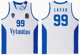 personnalisé Lavar Ball # 99 Vytautas Lituanie Basketball Jersey Blanc Point personnaliser n'importe quel numéro nom HOMMES FEMMES JEUNESSE XS-5XL