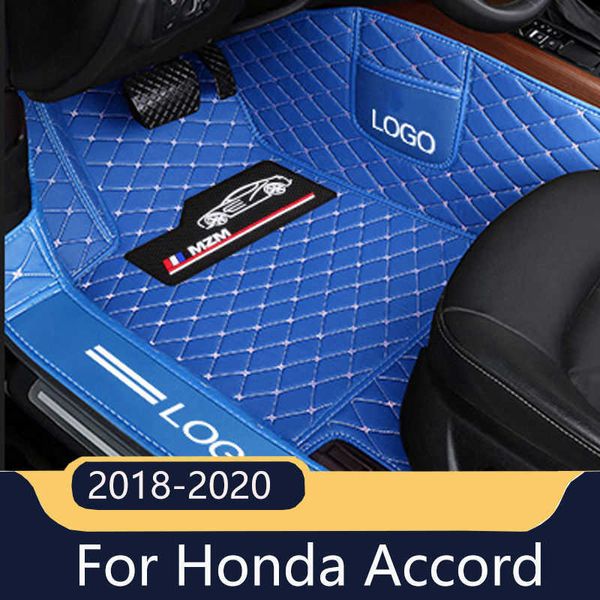 Tapis de sol en cuir sur mesure pour Honda Accord 2020 2019 2018 tapis de sol en cuir tapis imperméables Auto intérieur 0929