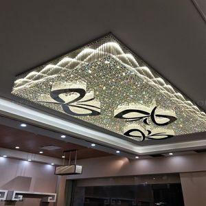Grand lustre en cristal LED personnalisé, plafonnier du hall d'entrée, lampes de magasin de bijoux, villas, salon, restaurant, salle de banquet, Proj232c