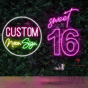 Custom lED Sign Personal DIY Large Handmade Lights Neon Night Company Name Salon Outdoor Waterproof Dropshipping HKD230704