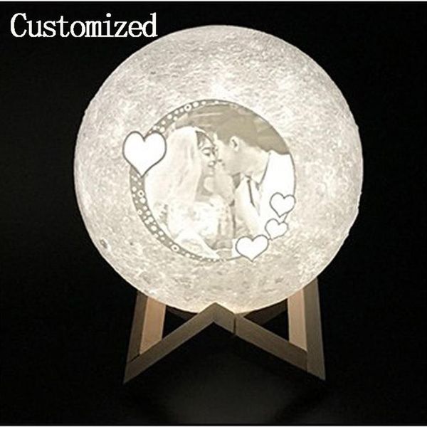 Table à LED personnalisée Lights Moon Night Light Simple Indoor Living Living Study Lampe personnalisée Créativité Créativité Anniversaire Gift Cu270J
