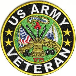 Aangepaste linkerborst borduurwerk Veteraan US Army Patch Iron naaien op jasrug en T-shit of Hat225v
