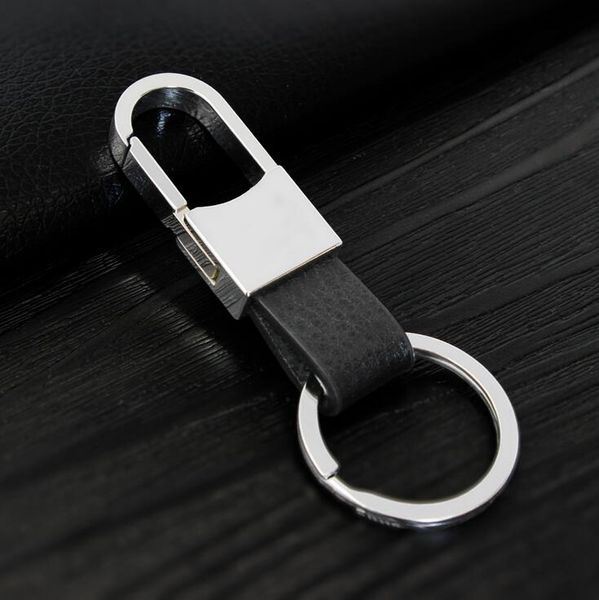 Lettrage personnalisé hommes d'affaires créatifs en cuir porte-clés en métal voiture porte-clés taille pendu porte-clés pour hommes cadeau
