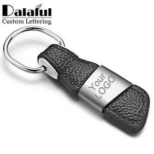 Lettrage personnalisé porte-clés hommes porte-clés en cuir véritable métal graver nom Logo personnalisé cadeau personnalisé porte-clés voiture K375