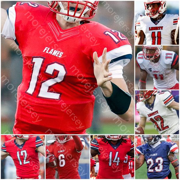 Custom Liberty Flames Football Jersey NCAA College Malik Willis Durrell Johnson Peytton Pickett Joshua K Stephen Caert Hickson Stubbs