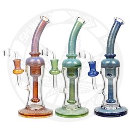 11,5 pouces de haute qualité en verre en verre manchette de nookah Perc fabriqué par USA Bubble Glass Shisha Bubbler Bongs épais dab rig Klein Recycler 14,4 mm Taille de joint