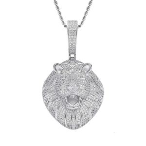 Aangepaste leeuwvorm Sier verguld met Moissanite Diamond Ice Out hanger voor mans sieraden