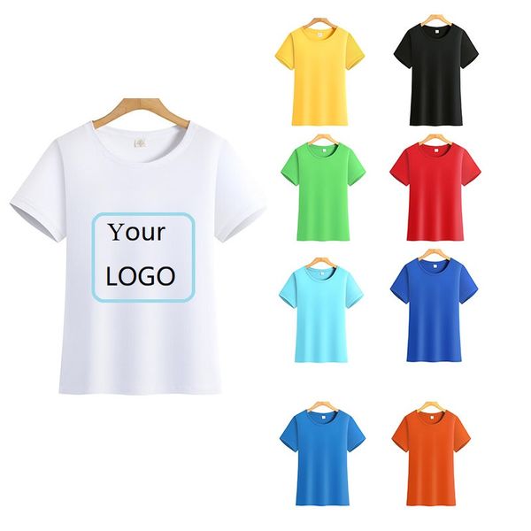 Logo personnalisé 100% coton hommes t-shirt femmes à manches courtes plaine t-shirt bricolage en vrac DTF impression blanc hommes équipage t-shirts 200gsm LS-2600