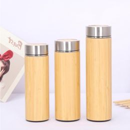 Logo personnalisé! Creative Bamboo Water Bottle Vacuum isolate Isuled Inneild en