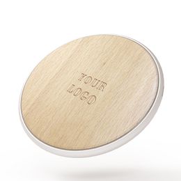 Logo personnalisé Conception personnalisée Chargeur sans fil Portable Qi Compatible Compatible Tapis en bois pour iPhone 12 13 Pro Max B160