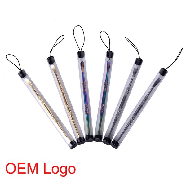 Logo personnalisé pour outils de dabber ego evod Atomiseur de cire en acier inoxydable, outil de nettoyage des ongles en titane avec tube PC pour stylo vaporisateur d'herbes sèches, pipe à fumer