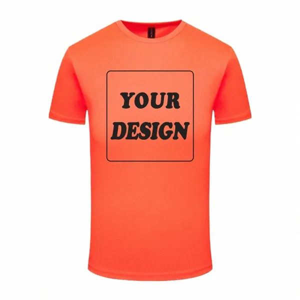Logo personnalisé T-shirt à séchage rapide Impression Logo Image Texte Nom de l'équipe Hommes et femmes Chemise à manches courtes Chemise publicitaire 2022 R6JN #