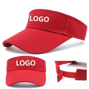 Logotipo personalizado Summer Air Top Sun Hat Ladies Golf Tennis Mens Cotton Ajustable Baseball Unisex Visor Beach Hat