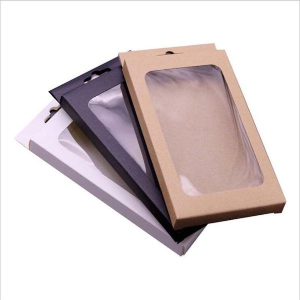 Logo personnalisé Universal Kraft Paper Retail Package Emballage Boîtes pour étui de téléphone iPhone 13 12 mini 11 pro X XS MAX XR 7 8 plus Samsung Huawei OEM