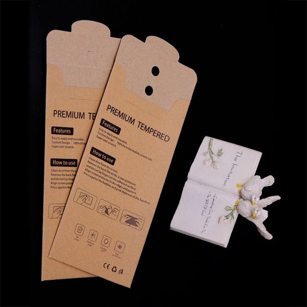 Logo personnalisé Universal Phone Mobile Film Film Film Filming Box Kraft Paper pour iPhone XR 12 13 14 Pro Samsung Galaxy S21 A340